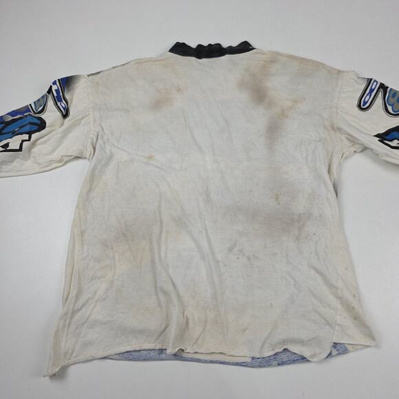 Vintage AXO Sport Shirt Mens Large Blue White Motocross Racing Jersey 90s - Picture 9 of 9